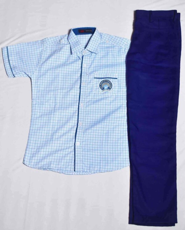 sky-blue shirt blue pant